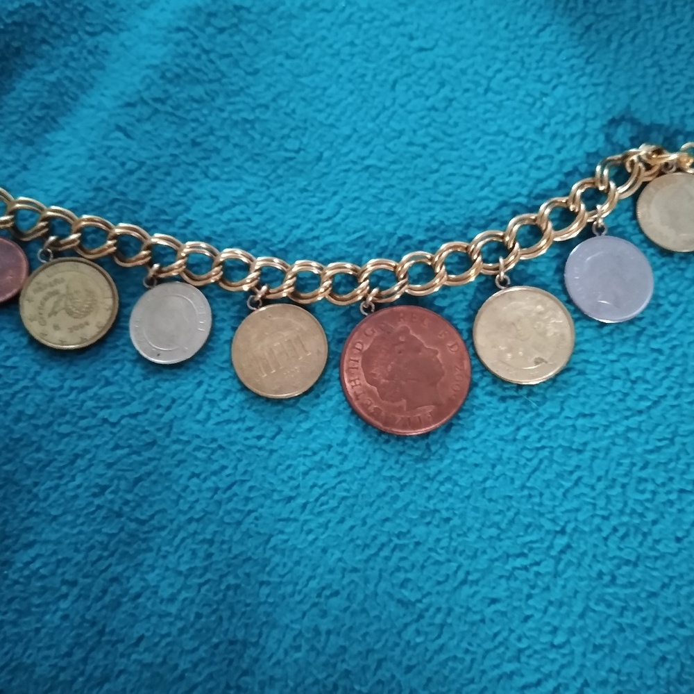 Vintage Sterling coin bracelet